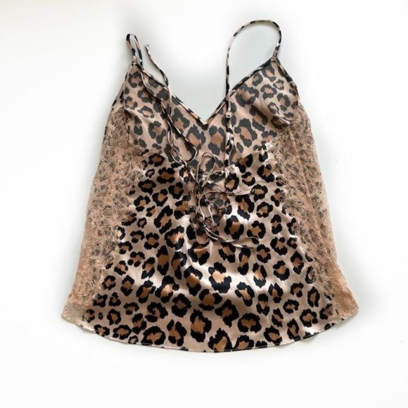 Victoria’s Secret Leopard Print w/Lace Side Panel & Tie Detail - S - Picture 2 of 5